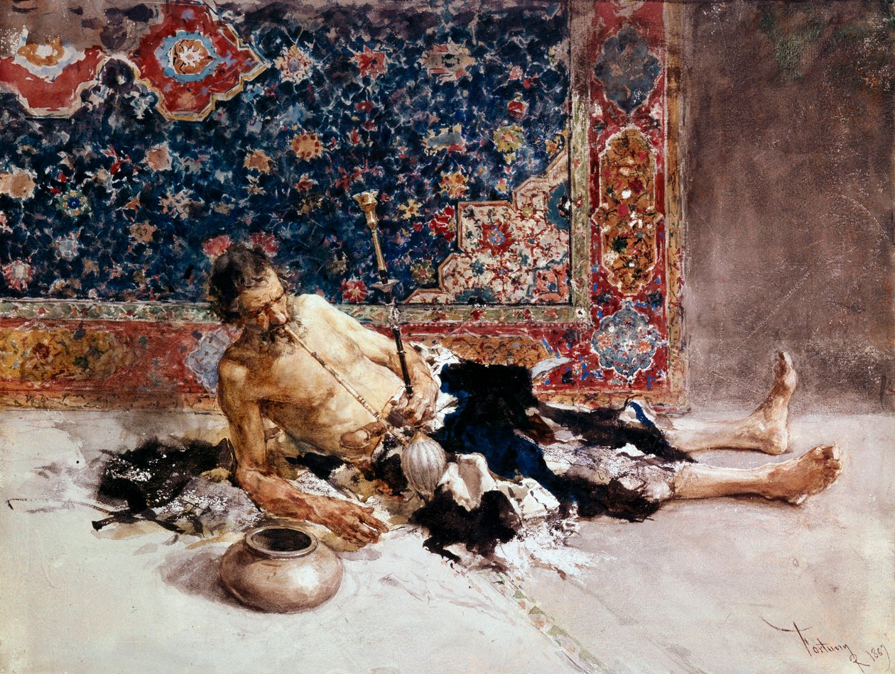 Oopiuminpolttaja, 1869. tekijältä Marià Fortuny