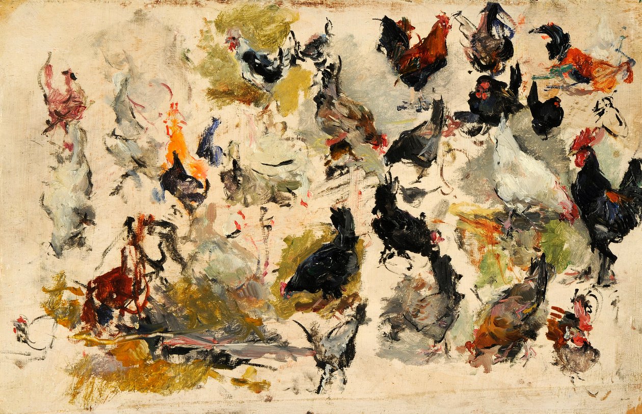 Roosters Study, 1869. tekijältä Marià Fortuny