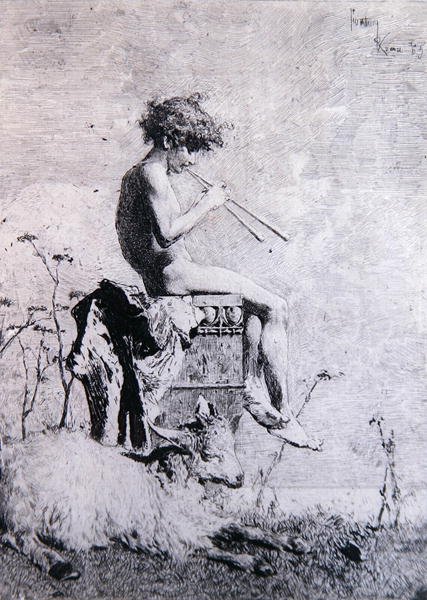 Idylli (etsaus) tekijältä Mariano José María Bernardo Fortuny y Carbó