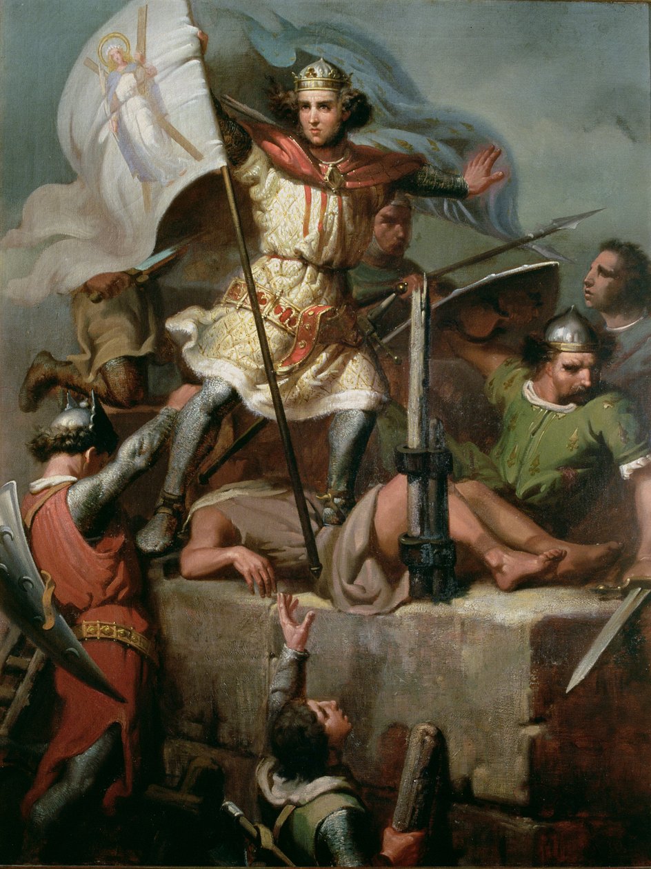 Kreivi Berenguer III nostaa Barcelonan tasoa Foixin linnan tornissa tekijältä Mariano José María Bernardo (1838 74) Fortuny y Carbó