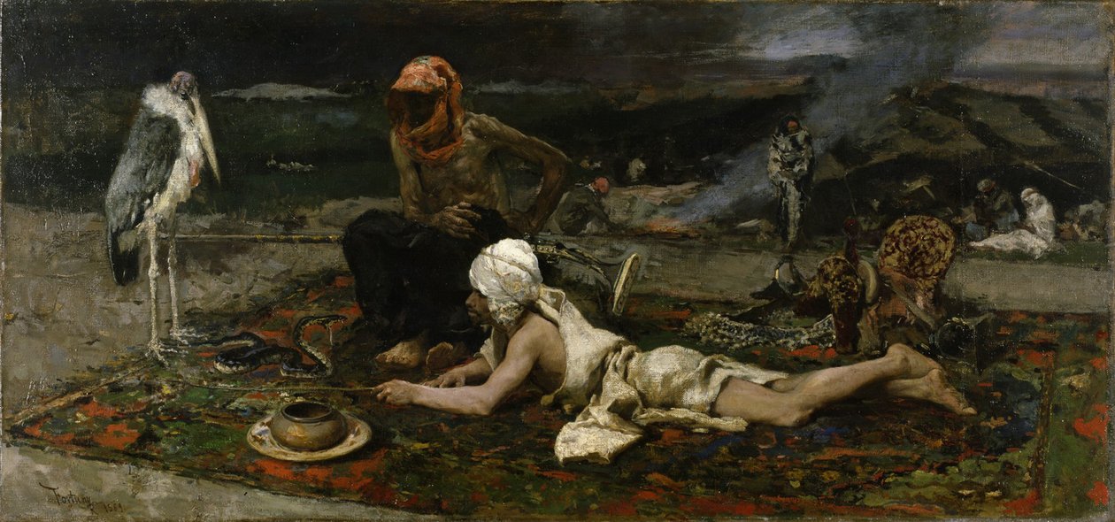 Hindulaiset käärmeenlumoajat, 1869 tekijältä Mariano José María Bernardo Fortuny y Carbó
