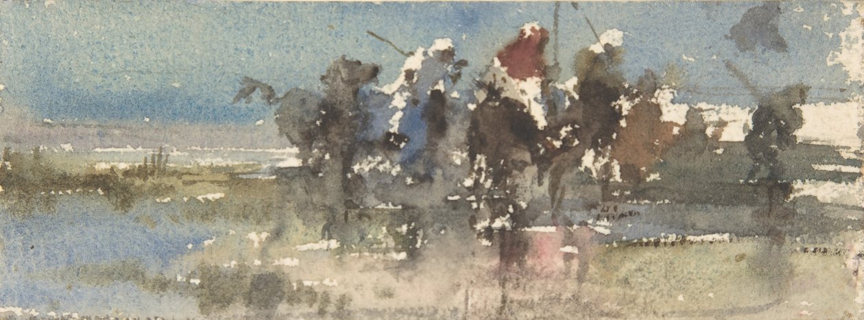 Moros a cavall, ca. 1854-74. finlandès tekijältä Mariano José María Bernardo Fortuny y Carbó