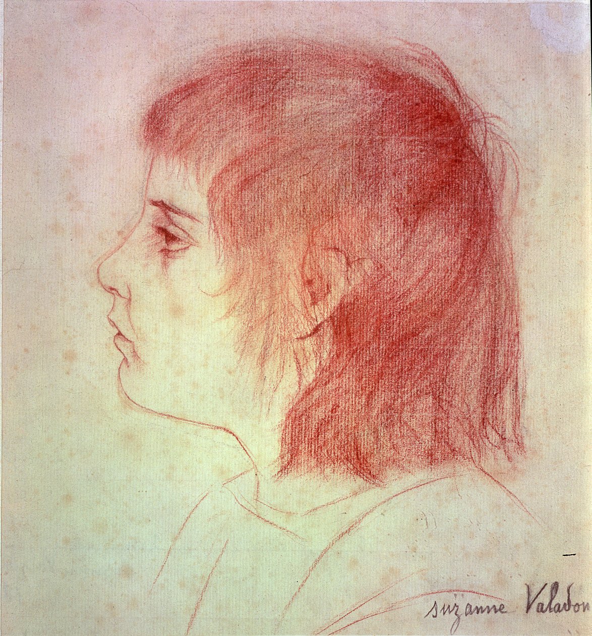 Muotokuva Maurice Utrillosta lapsena, n. 1888-1890 (punainen liitu paperille) tekijältä Marie Clementine (Suzanne) Valadon