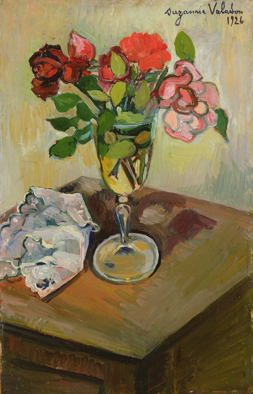 Ruusuja lasissa, 1926 tekijältä Marie Clementine (Suzanne) Valadon