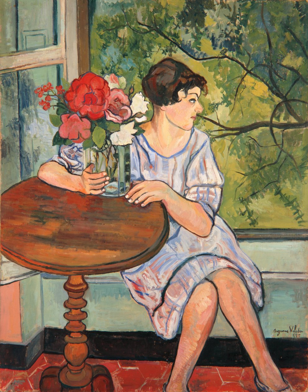 Nuori tyttö ikkunan edessä, 1930 tekijältä Marie Clementine (Suzanne) Valadon