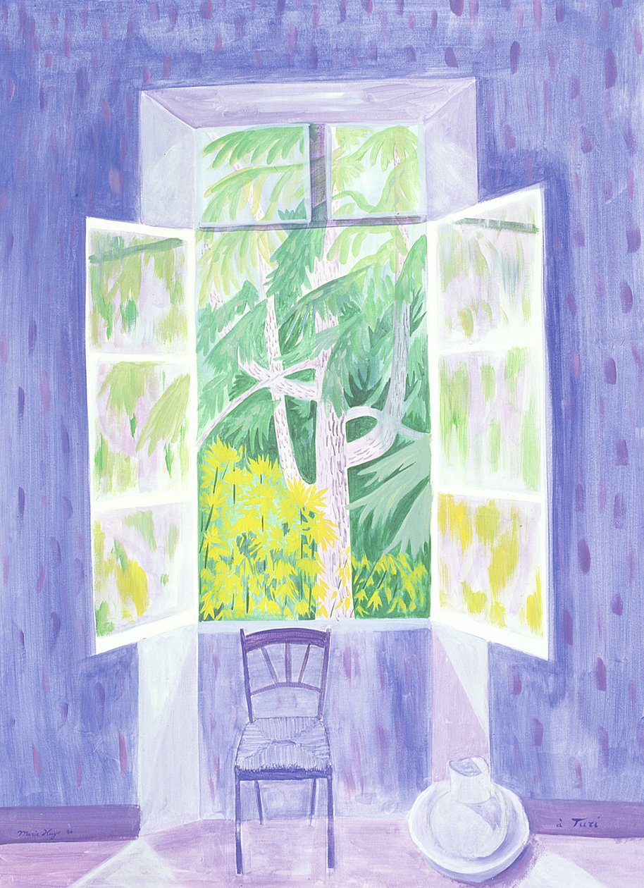 Cedars Through the Window, 1987 (akryyli paperille) tekijältä Marie Hugo