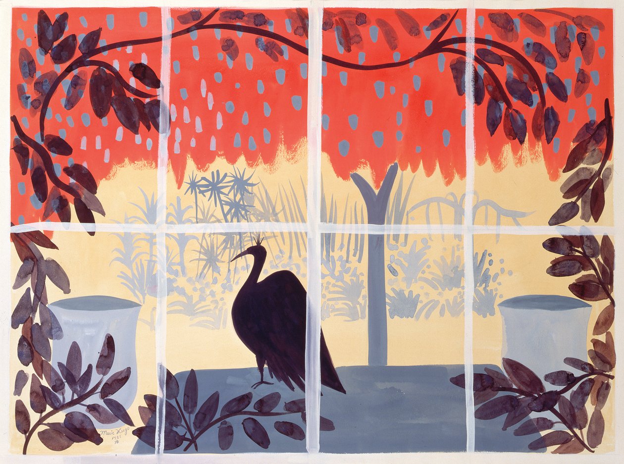 Peacock on the Table, 1985 tekijältä Marie Hugo