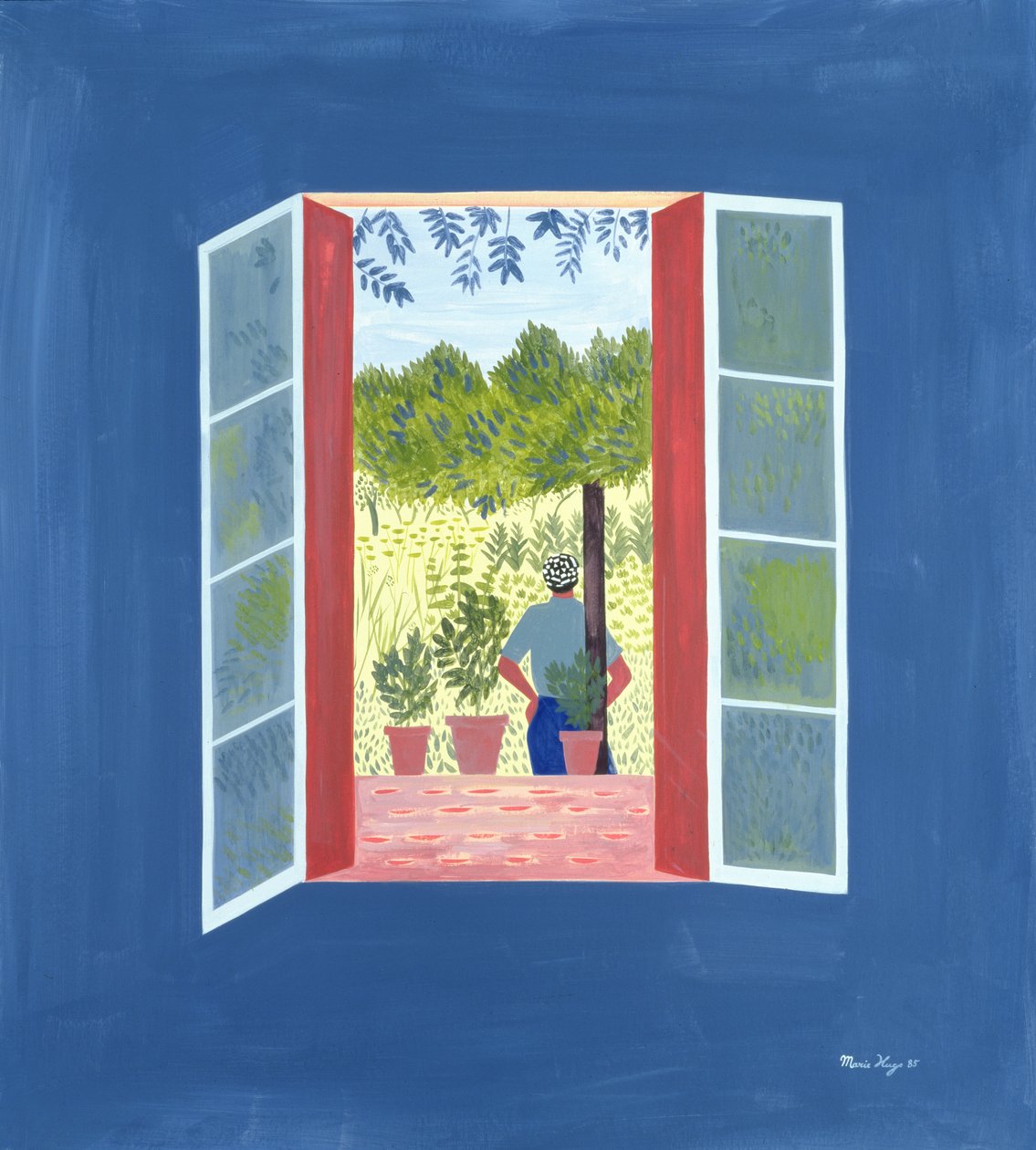 Zaid Through the Window, 1986 (akryyli & öljy levylle) tekijältä Marie Hugo