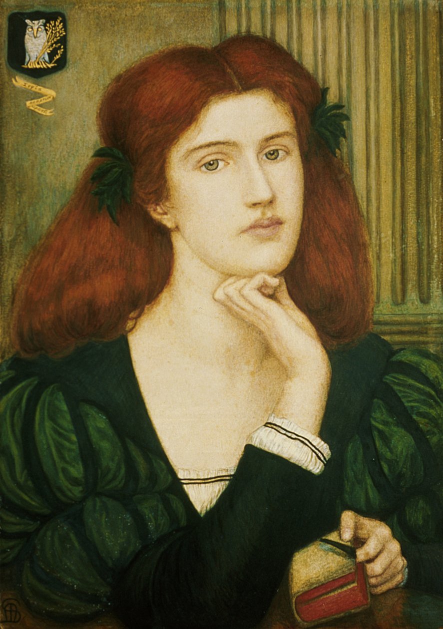 The Lady Prays-toive (wc ja kultainen maali paperille) tekijältä Marie Spartali Stillman