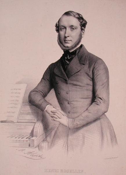 Henri Rosellenin (1811-76) muotokuva (kaiverrus) tekijältä Marie Alexandre (after) Alophe