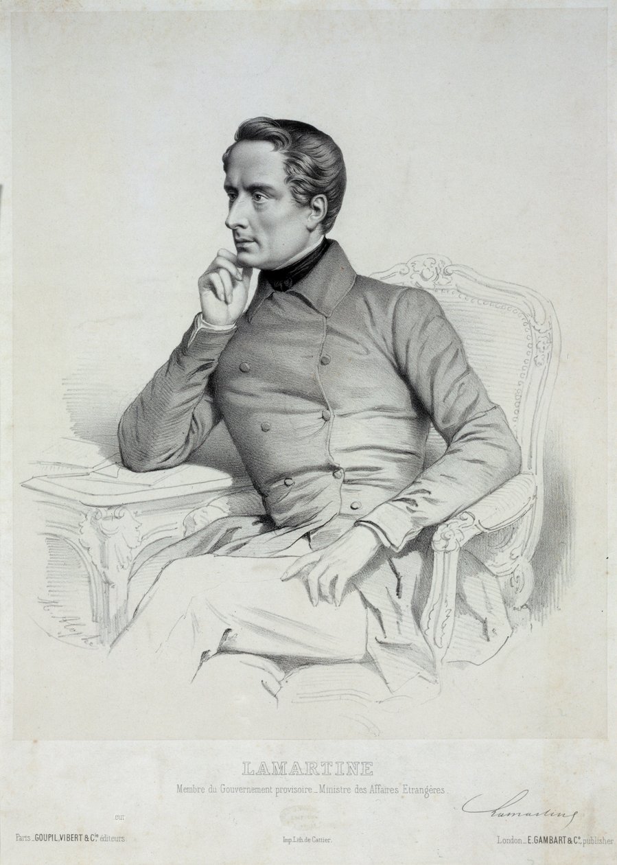 Alphonse de Lamartinen muotokuva 1790-1869. tekijältä Marie Alexandre Menut Alophe