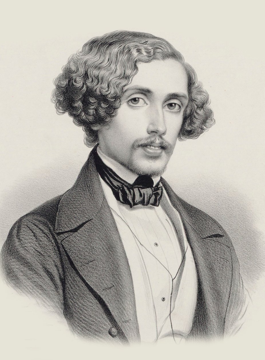 Pianisti ja säveltäjä Julius Schulhoffin muotokuva 1825-1898, 1850. tekijältä Marie Alexandre Menut Alophe