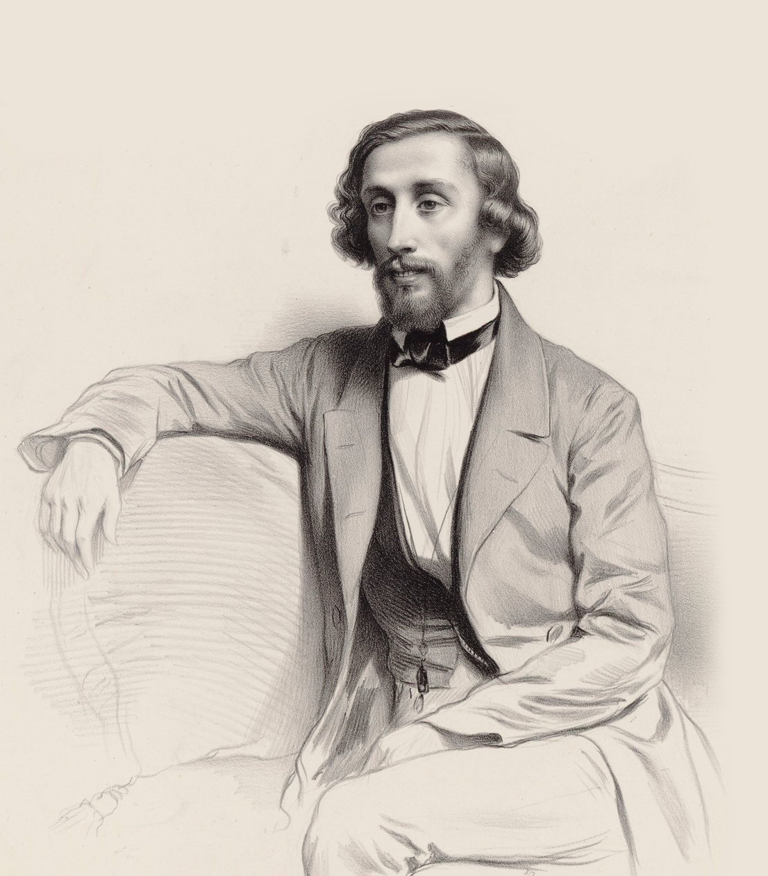 Pianisti ja säveltäjä Julius Schulhoffin muotokuva 1825-1898, 1854. tekijältä Marie Alexandre Menut Alophe