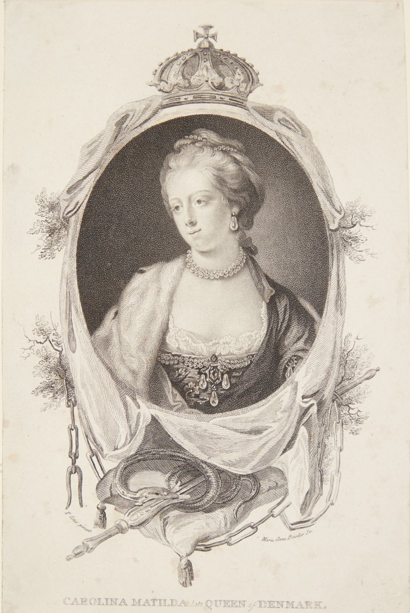 Caroline Mathilden muotokuva tekijältä Marie Anne Bourlier