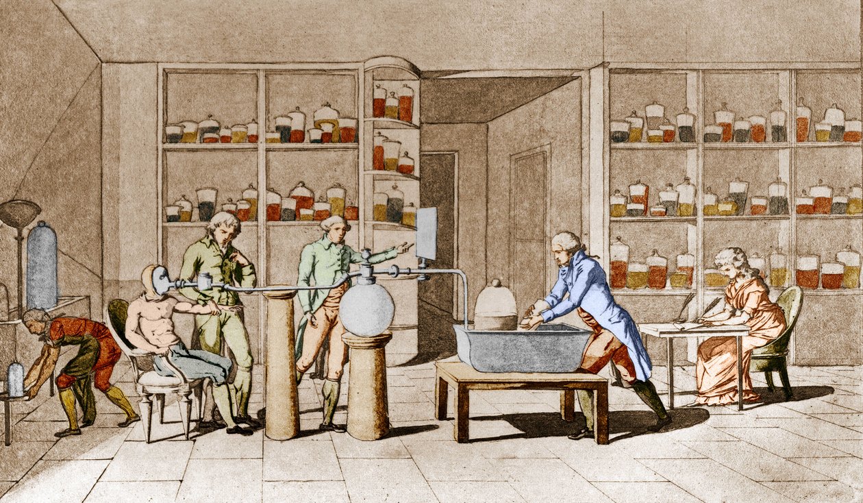 Antoine Laurent de Lavoisier (1743-1794), ranskalainen kemisti, on kokemusta ihmisen hengittämisestä levossa. Mme Lavoisier