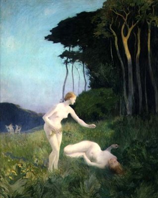 Woodland Nymphs (öljy kankaalle) tekijältä Marie Auguste Emile Rene Menard