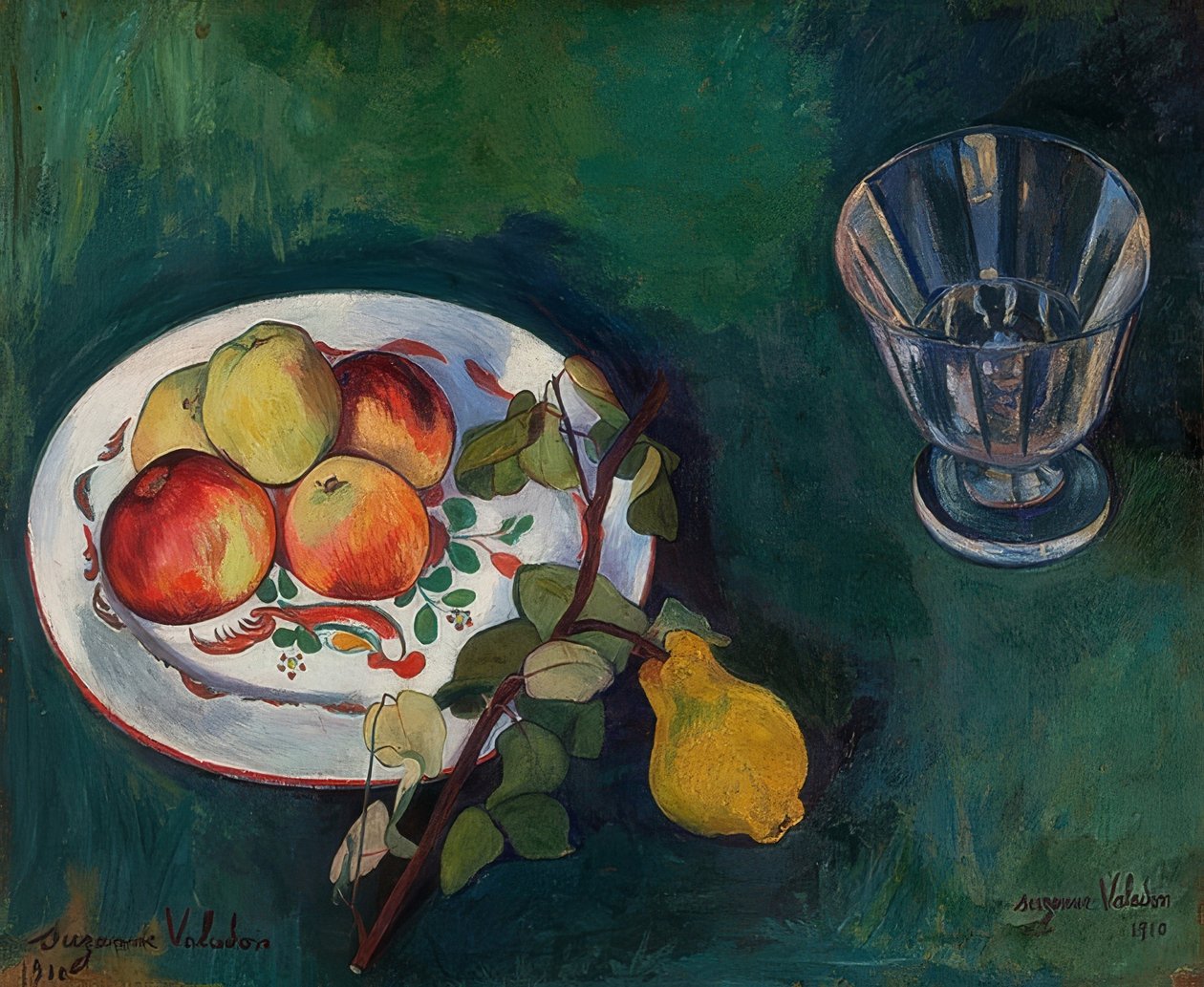 Asetelma hedelmillä ja lasilla. 1910 tekijältä Marie Clementine (Suzanne) Valadon