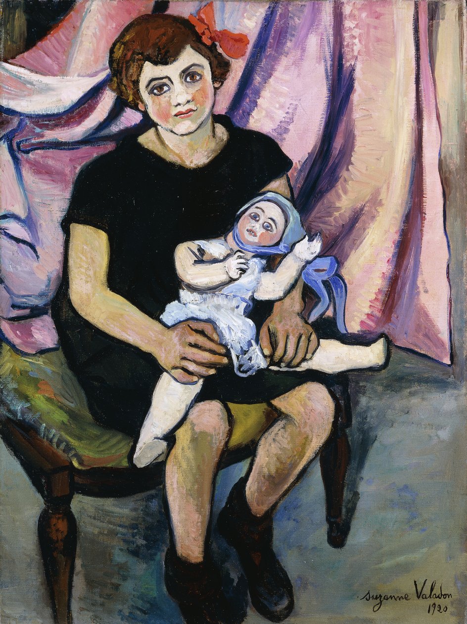 Tyttö nuken kanssa; Tyttö nuken kanssa, 1920 tekijältä Marie Clementine Valadon