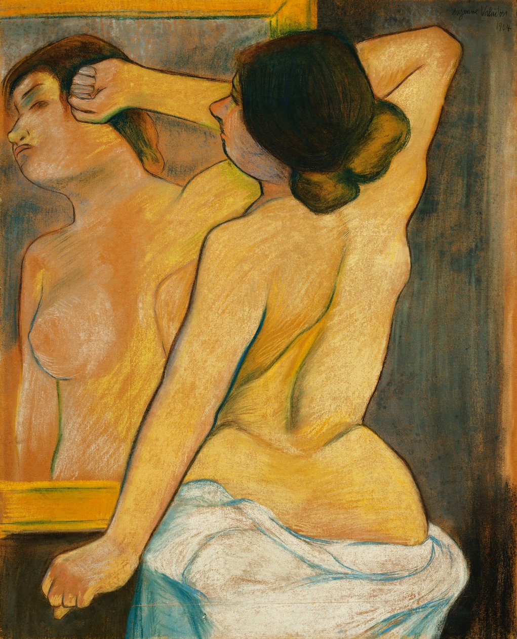 Alaston nainen peilin edessä; Alaston nainen peilin edessä, 1904 tekijältä Marie Clementine Valadon