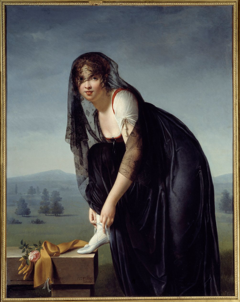 Tutkimus naisesta luonnon jälkeen, jota kutsutaan myös Madame Subtran muotokuvaksi. Marie Denise Villersin (1772-1821) maalaus tekijältä Marie Denise Villers
