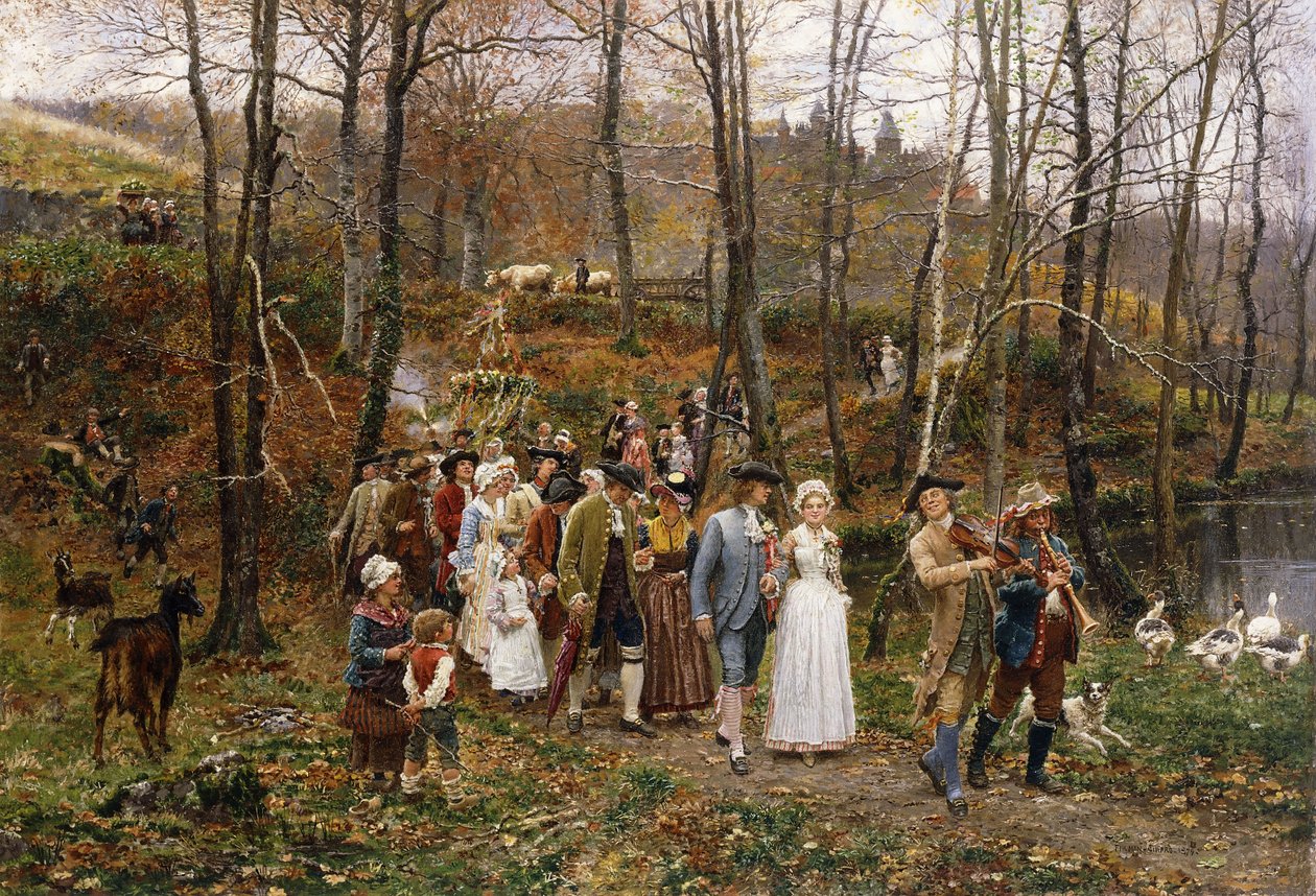 Hääkulkue, 1879 tekijältä Marie Francois Firmin Girard