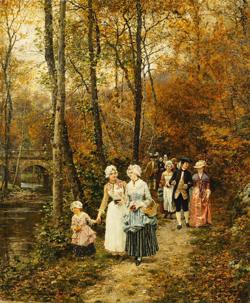 Iltapäiväkävely, 1879 tekijältä Marie Francois Firmin Girard