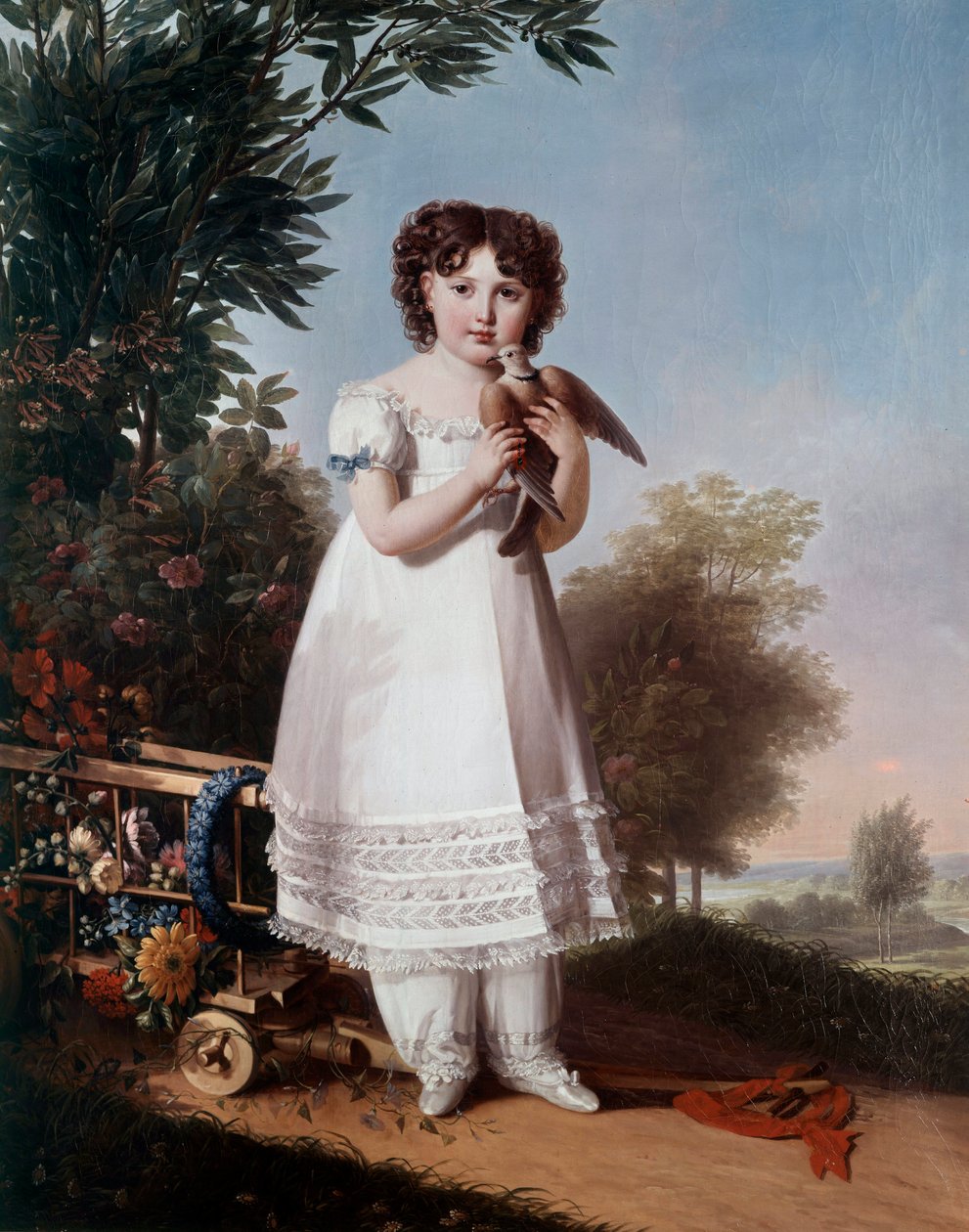 Napoleone Elisa Bacciochin, Piombinon prinsessan (Elisa Bonaparten ja prinssi Felix Bacciochin tytär) (tuleva kreivitär Camerata) muotokuva (1806-1869) Marie Guilhelmine Benoistin (1768-1826) maalaus 1810 Sun. 1,46x1,14 m tekijältä Marie Guilhelmine Benoist