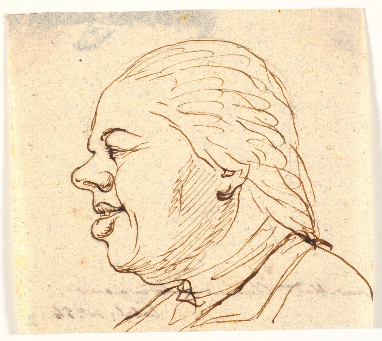 Miesten muotokuva. Profiili vasemmalla. Karikatyyri tekijältä Marie Jeanne Clemens