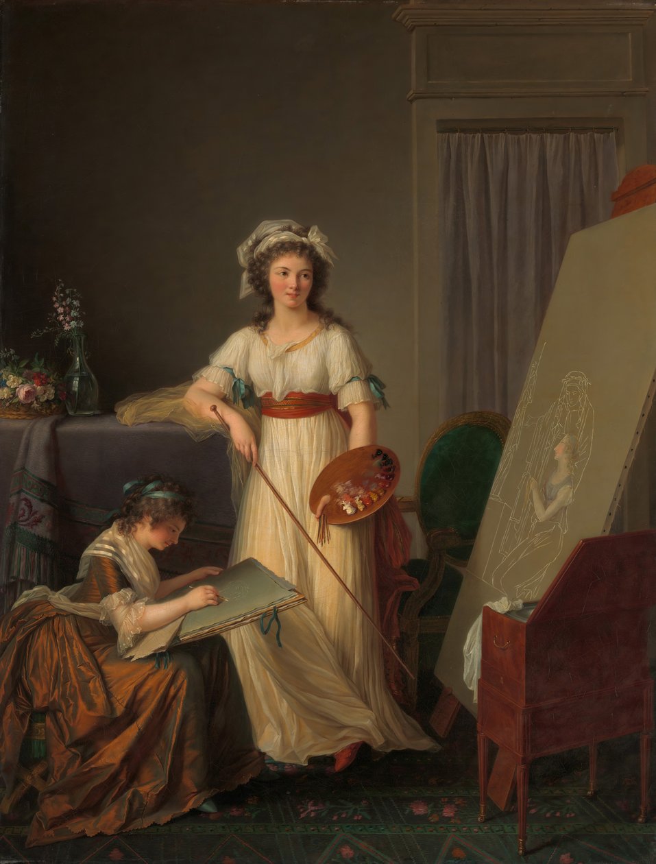 Naisen maalarin ateljeen sisustus, 1789. tekijältä Marie Victoire Lemoine