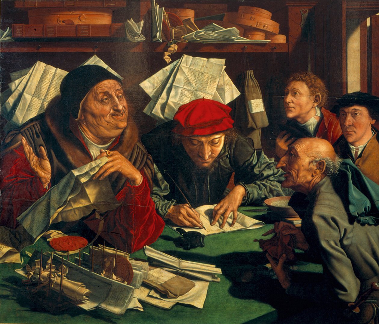 Asianajotoimisto, 1545 tekijältä Marinus van Roejmerswaelen