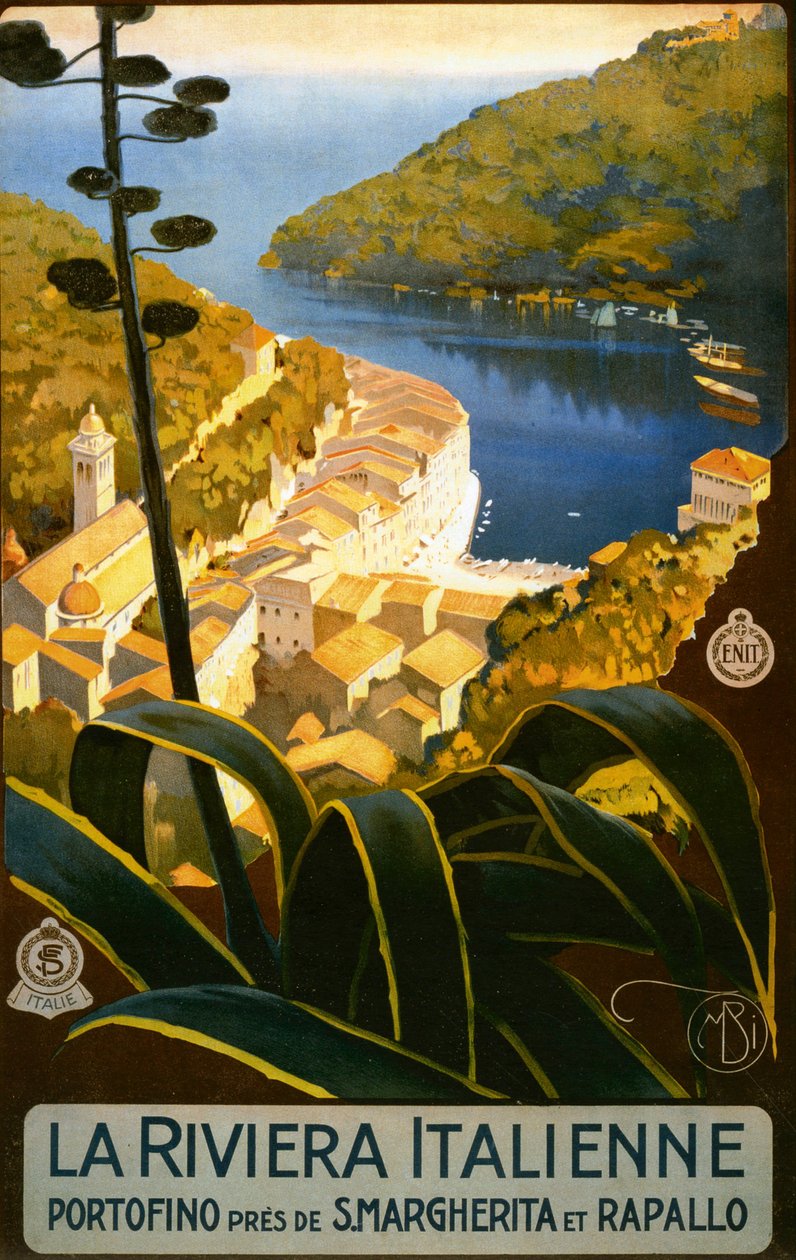 Italian Riviera-lehden mainos tekijältä Mario Borgoni