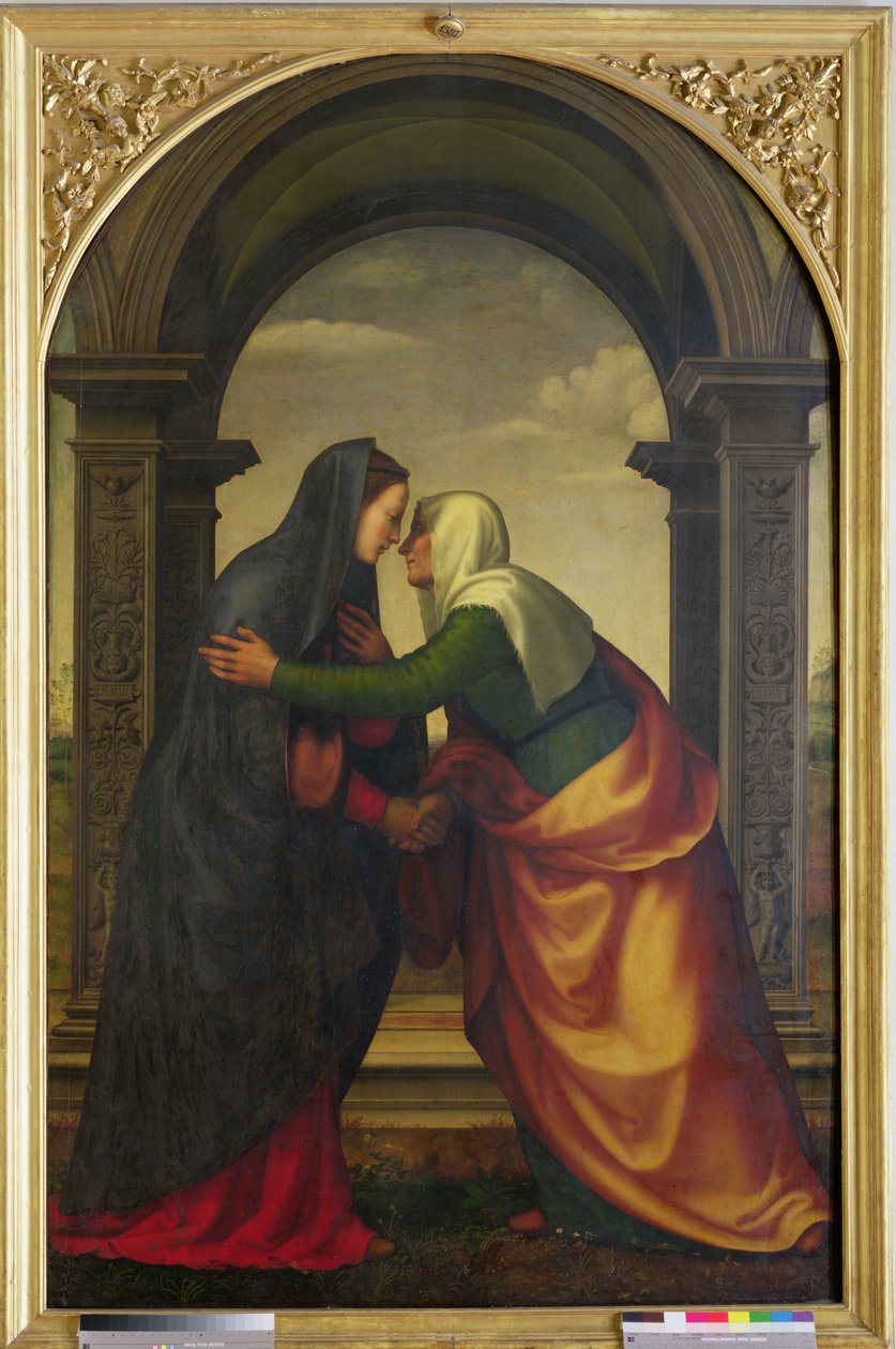 Pyhän Elisabetin vierailu Neitsyt Marian luona, 1503 tekijältä Mariotto Albertinelli