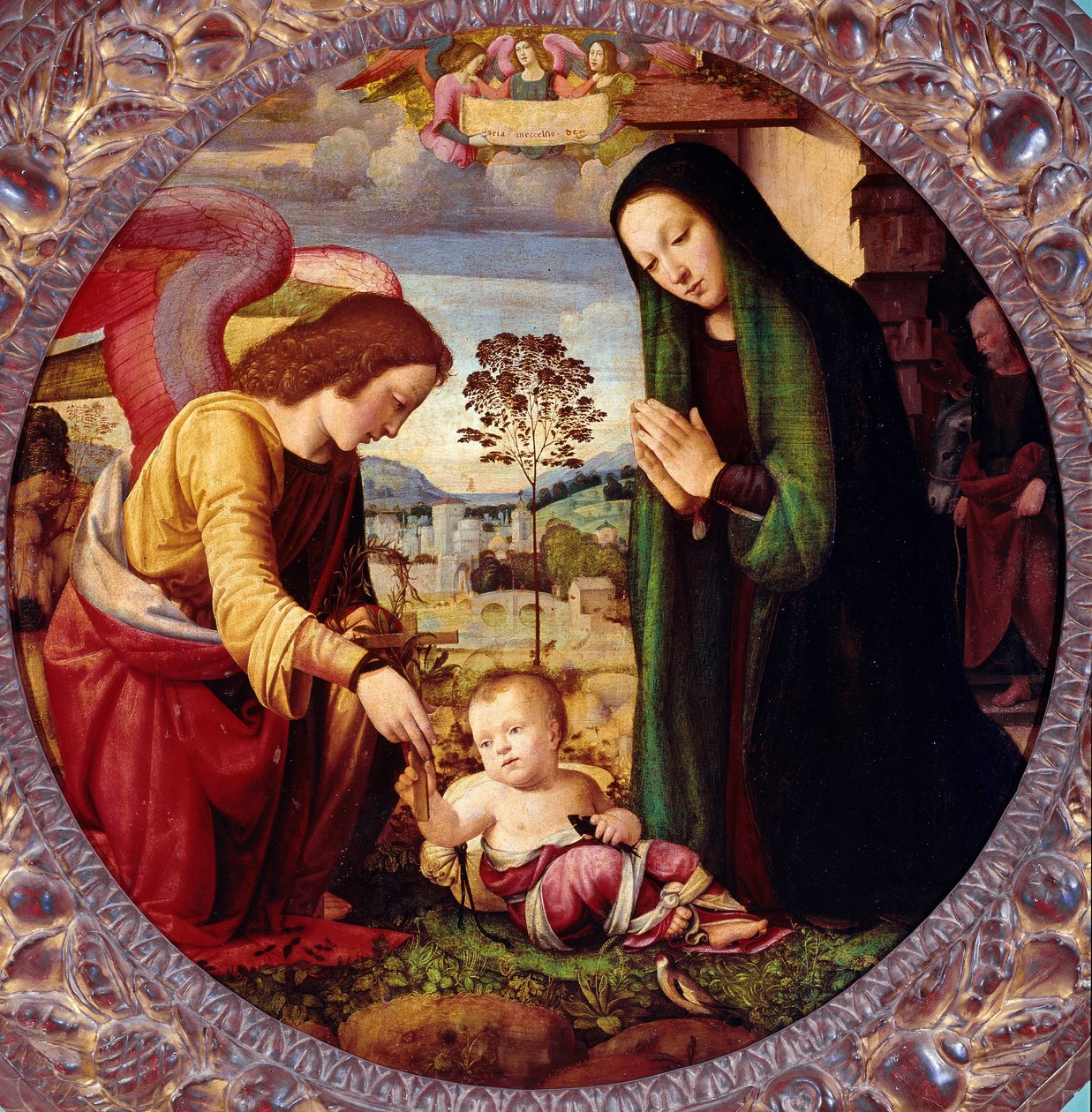 Pyhä perhe enkelillä Mariotto Albertinelli (1474-1515) Firenze, Palazzo Pitti, Galleria Palatina tekijältä Mariotto Albertinelli