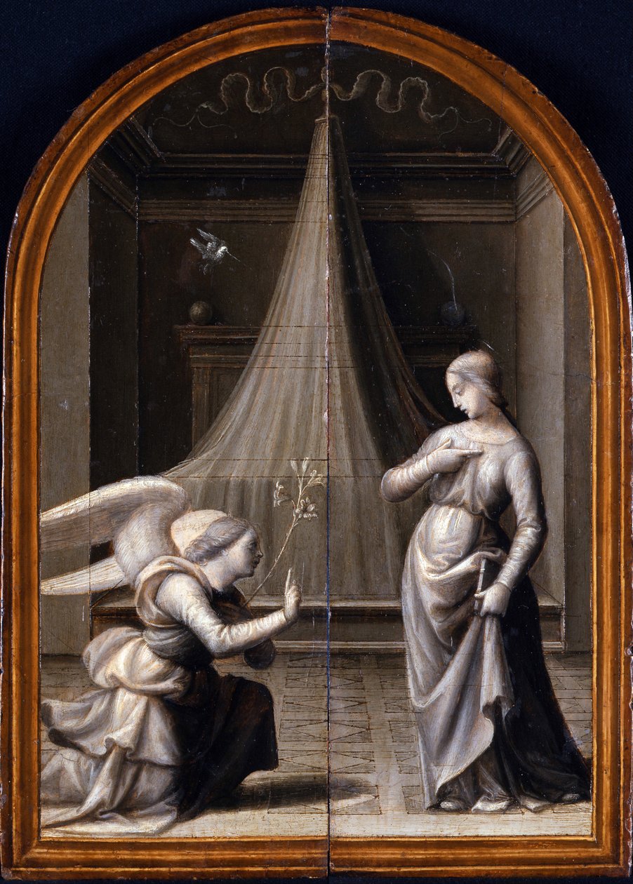 Ilmoitus. (Triptyykki, kääntöpuoli) Albertinelli, Mariotto (1474-1515) tekijältä Mariotto Albertinelli