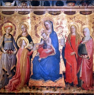 Ang Mystic Marriage of St. Catherine (tempera on panel)finn tekijältä Mariotto di Cristofano