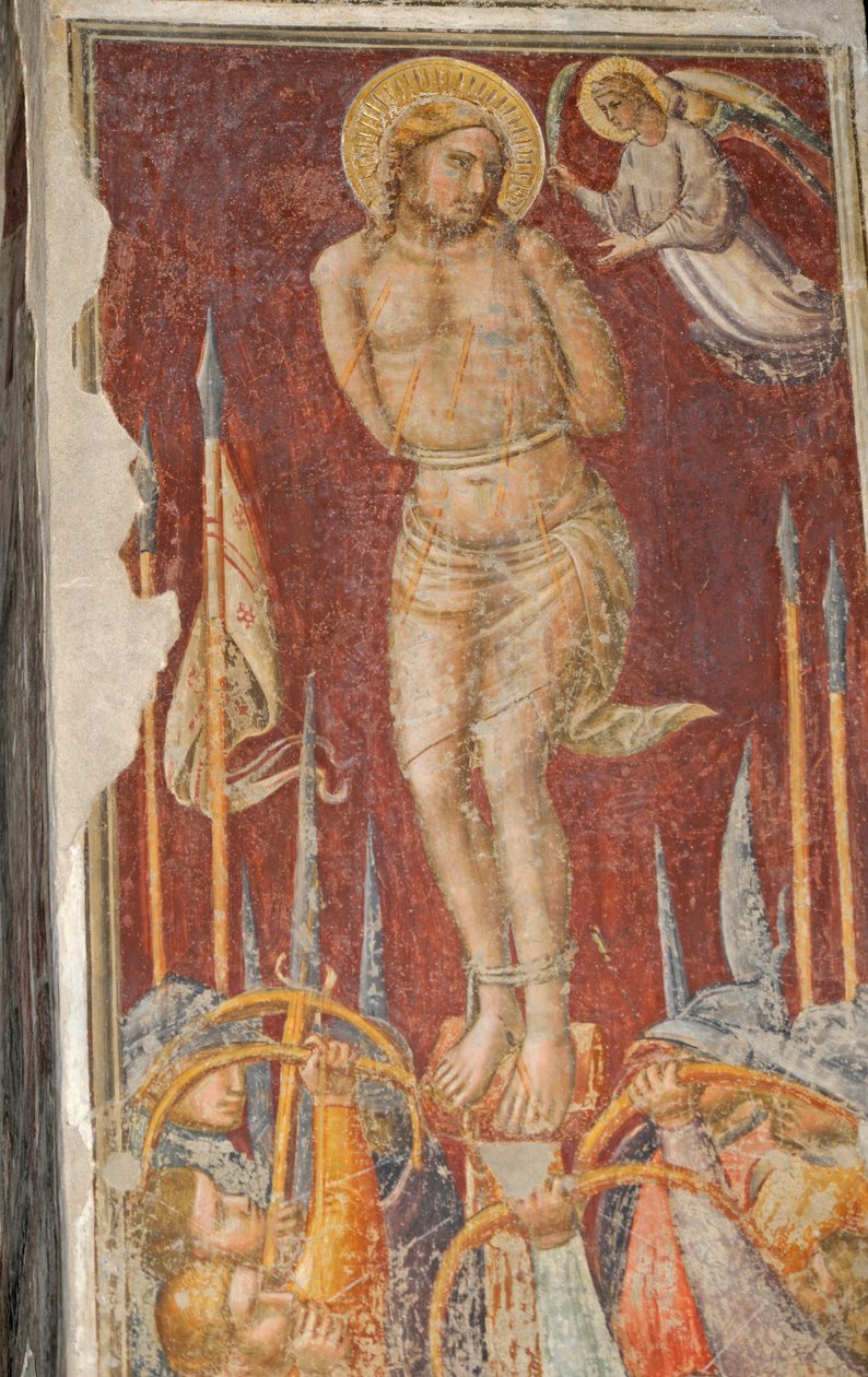 St Sebastian, Mariotto di Nardon fresko, Santa Maria Maggioren kirkko, Firenze (UNESCOn maailmanperintöluettelo tekijältä Mariotto di Nardo