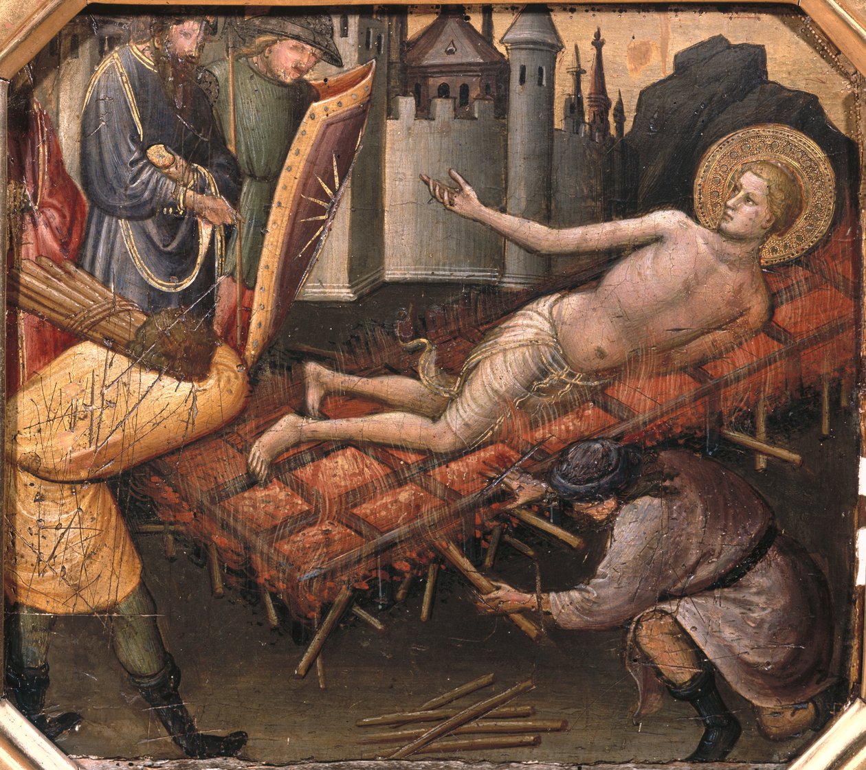 Pyhän Laurentiuksen marttyyrikuolema (tempera paneelissa) tekijältä Mariotto di Nardo