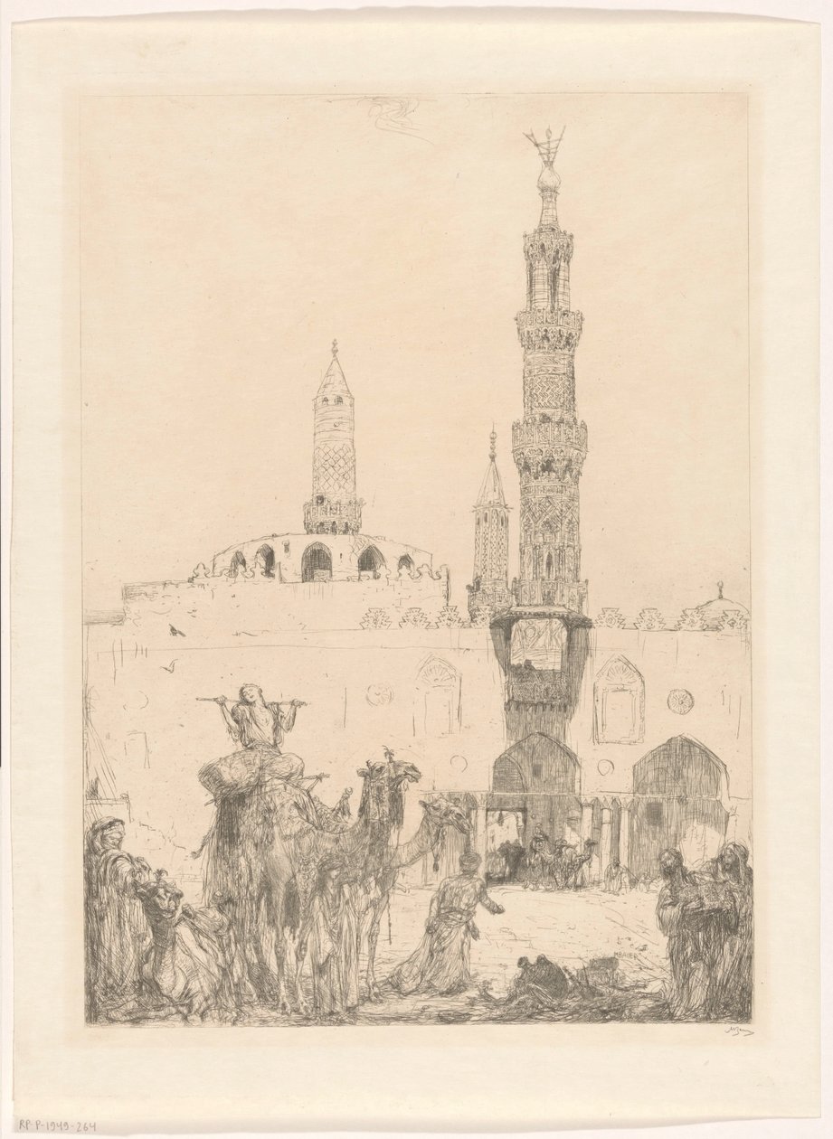 Al-Azharin moskeija Kairossa tekijältä Marius Bauer (signed by artist)