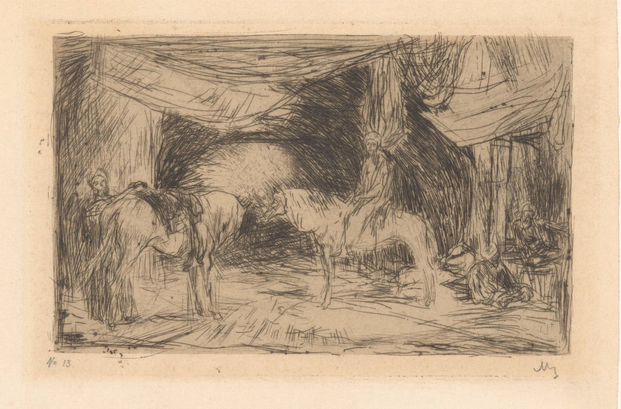 Basaari Smyrnassa tekijältä Marius Bauer (signed by artist)