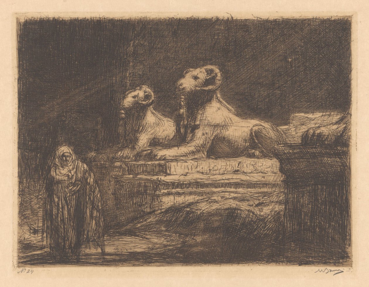 Egyptin temppelivartijat tekijältä Marius Bauer (signed by artist)