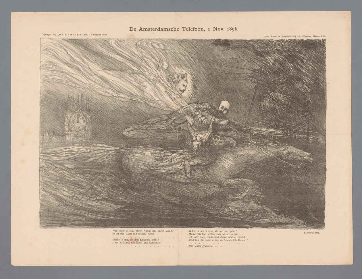 Amsterdamin puhelin, 1.11. 1896 (otsikko esineessä) tekijältä Marius Bauer