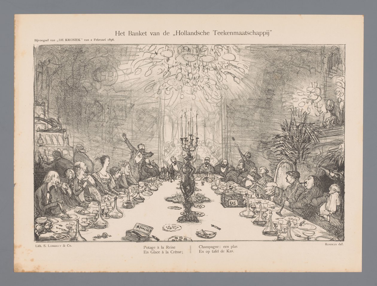 Hollandsche Drawing Companyn juhlatilaisuus (nimi esineessä) tekijältä Marius Bauer