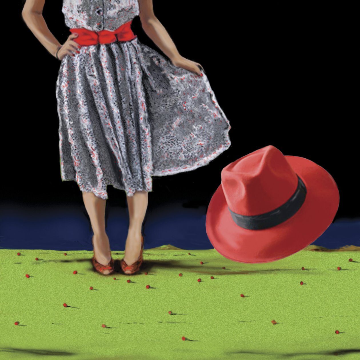 The Red Hat, 2008 (akryyli kankaalle) tekijältä Marjorie Weiss