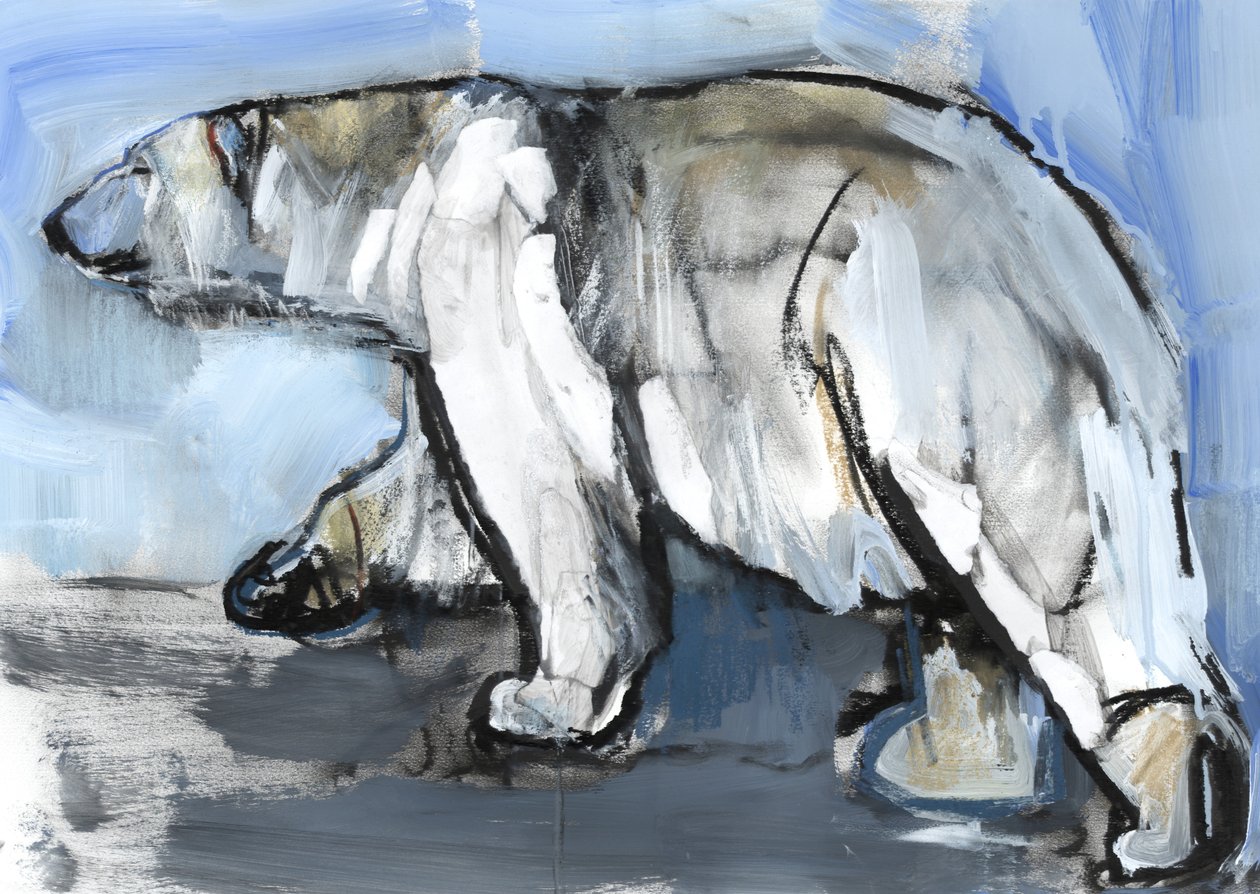 Polar, 2013, (sekoitettu media ja kollaasi paperille) tekijältä Mark Adlington