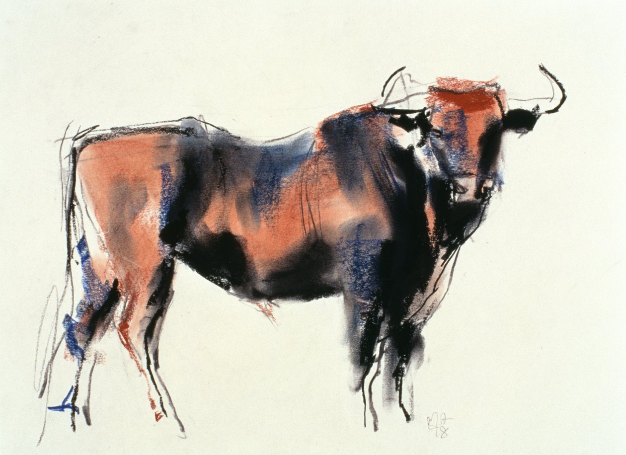 Red Bull, 1998 (grafiitti, konte ja puuhiili paperilla) tekijältä Mark Adlington
