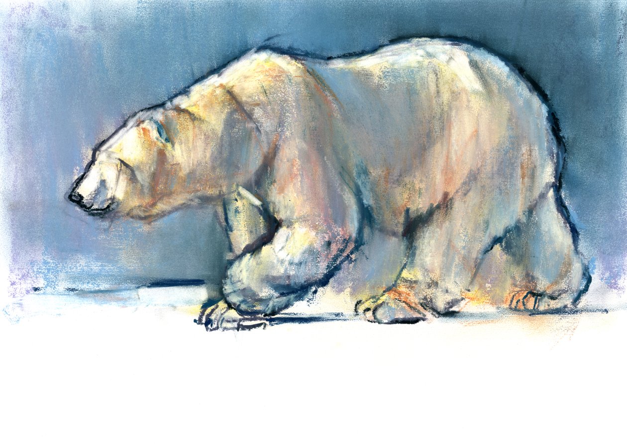Taittuminen, 2016, (sisältö ja pastelli paperille) tekijältä Mark Adlington