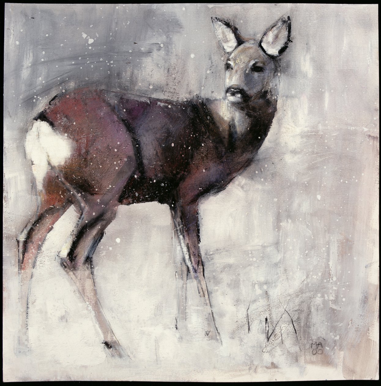 Roe Doe, 2000 (sekoitetut materiaalit paperille) tekijältä Mark Adlington