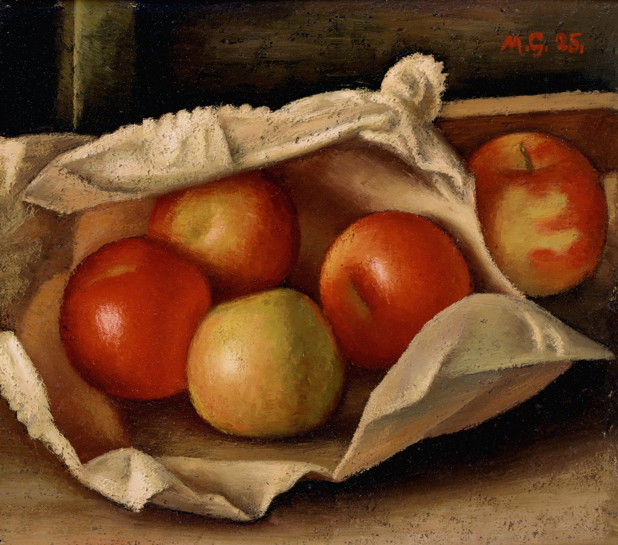Omenat pussissa, 1925 (öljy pahville) tekijältä Mark Gertler