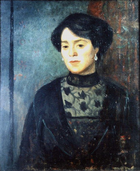 Taiteilijan sisar, Sophie, n. 1911 (öljy kankaalle) tekijältä Mark Gertler
