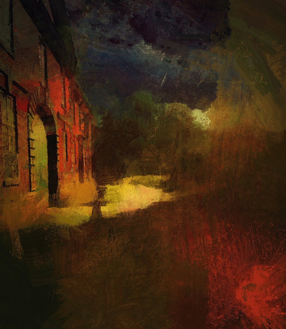 Calke Abbey ja meteoriittisuihku (sekatekniikka) tekijältä Mark Gordon